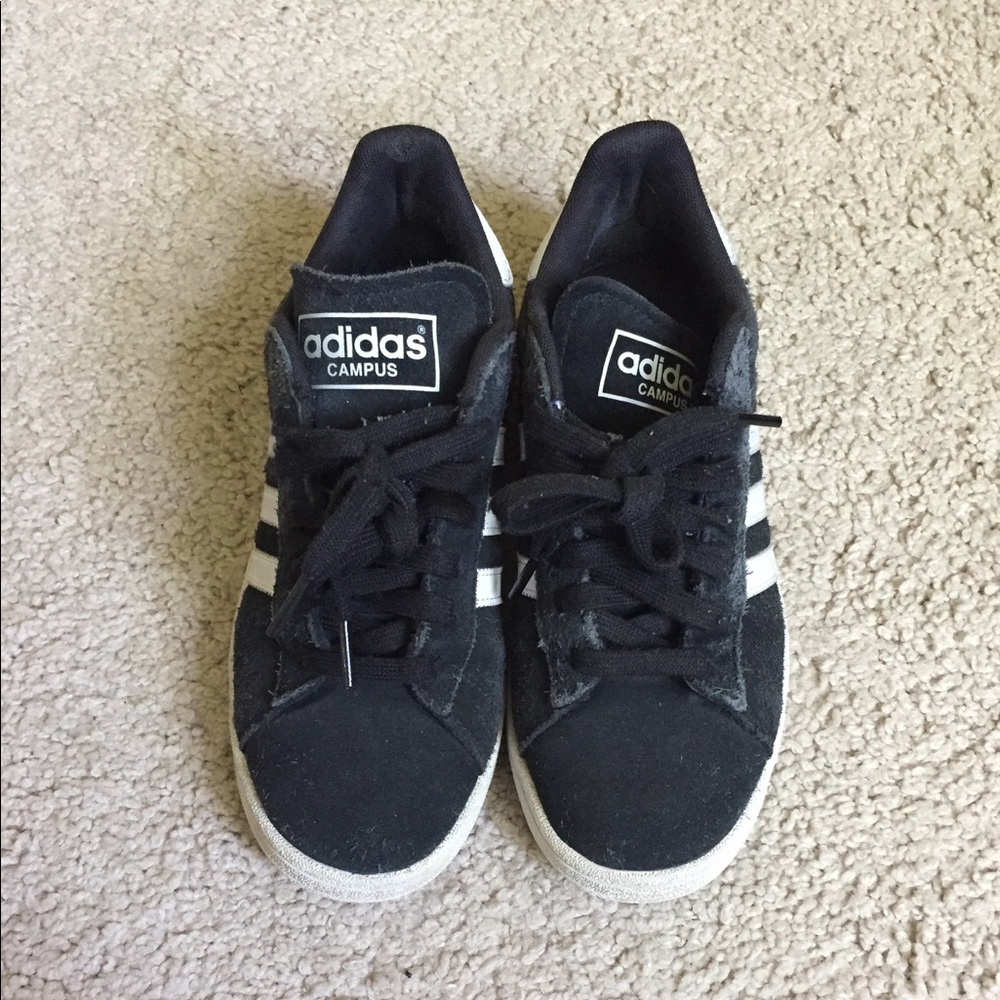 Adidas Black/White Campus Sneaker Size 7